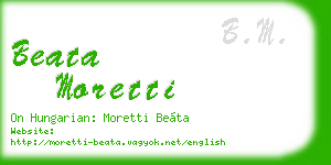 beata moretti business card